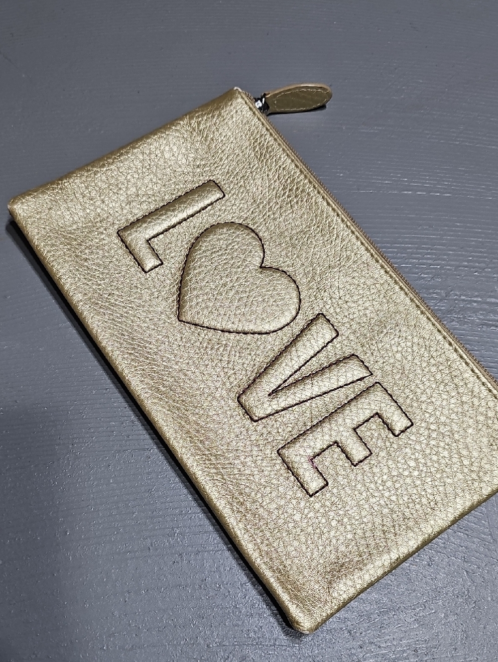 Miche Bags EUC Miche Gold LOVE Clutch Bag Metallic Clutch Evening Bag